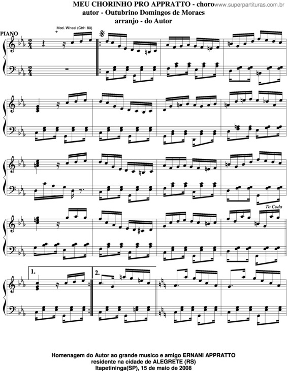 Partitura da música Meu Chorinho Pro Appratto v.5