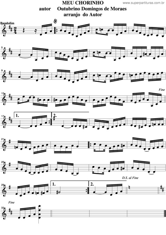 Partitura da música Meu Chorinho v.2