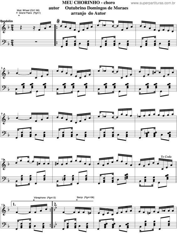 Partitura da música Meu Chorinho v.7