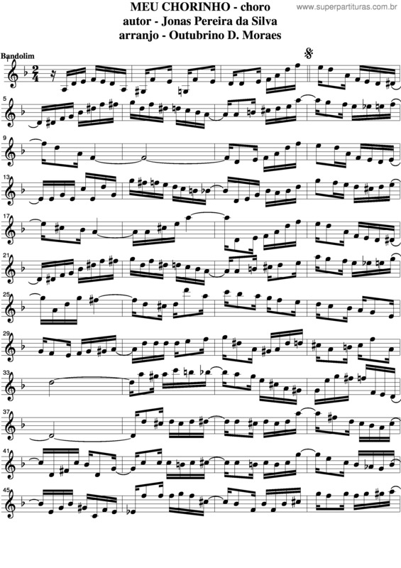 Partitura da música Meu Chorinho