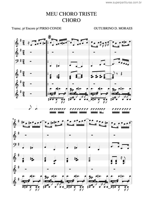 Partitura da música Meu Choro Triste v.2