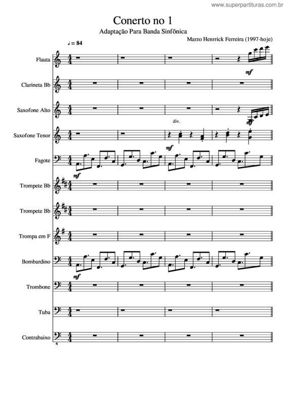 Partitura da música Meu Concerto