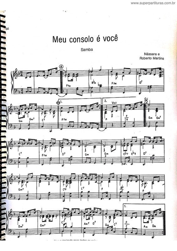 Partitura da música Meu Consolo É Você