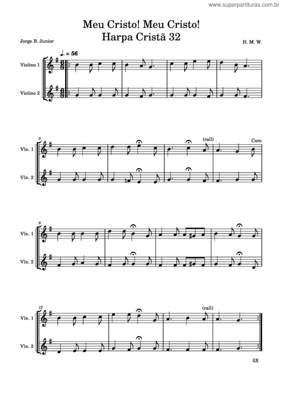Partitura da música Meu Cristo! Meu Cristo! Harpa Cristã 32