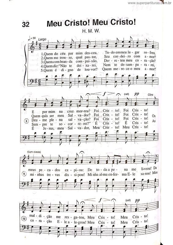 Partitura da música Meu Cristo! Meu Cristo! v.2