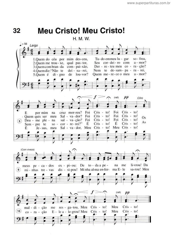 Partitura da música Meu Cristo! Meu Cristo!