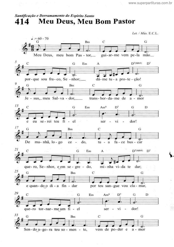 Partitura da música Meu Deus, Meu Bom Pastor