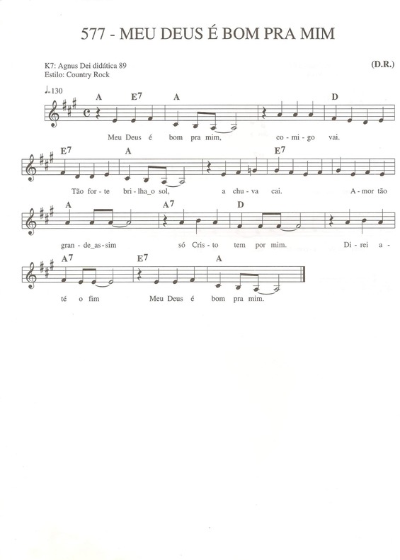 Partitura da música Meu Deus é Bom Pra Mim