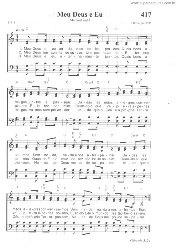 Partitura da música Meu Deus E Eu