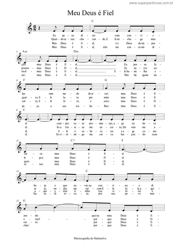 Partitura da música Meu Deus É Fiel