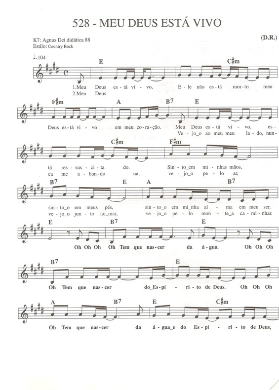 Partitura da música Meu Deus Está Vivo
