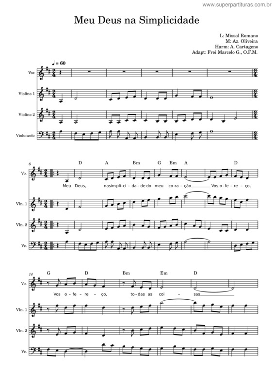 Partitura da música Meu Deus Na Dimplicidade