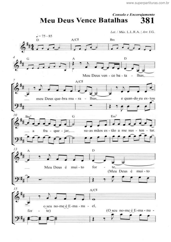 Partitura da música Meu Deus Vence  Batalhas