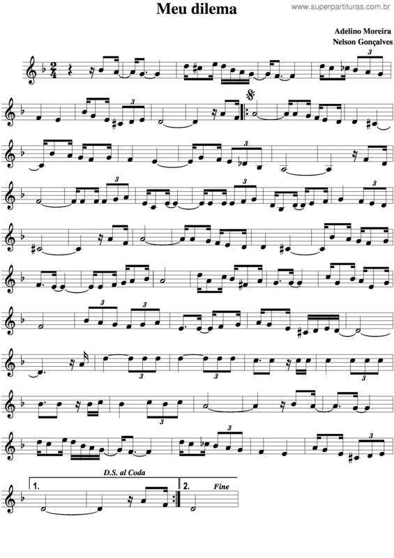 Partitura da música Meu Dilema v.2