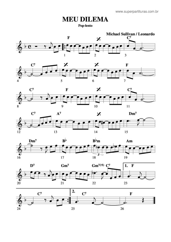 Partitura da música Meu Dilema v.3