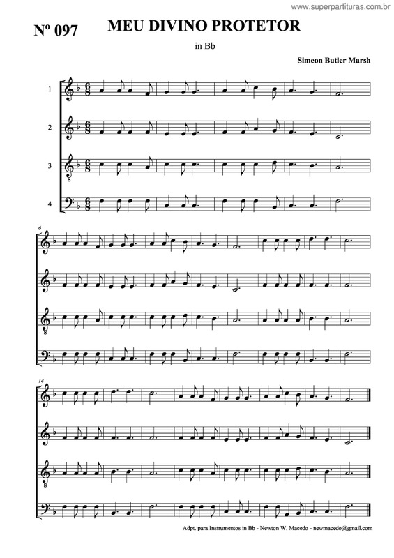 Partitura da música Meu Divino Protetor v.3