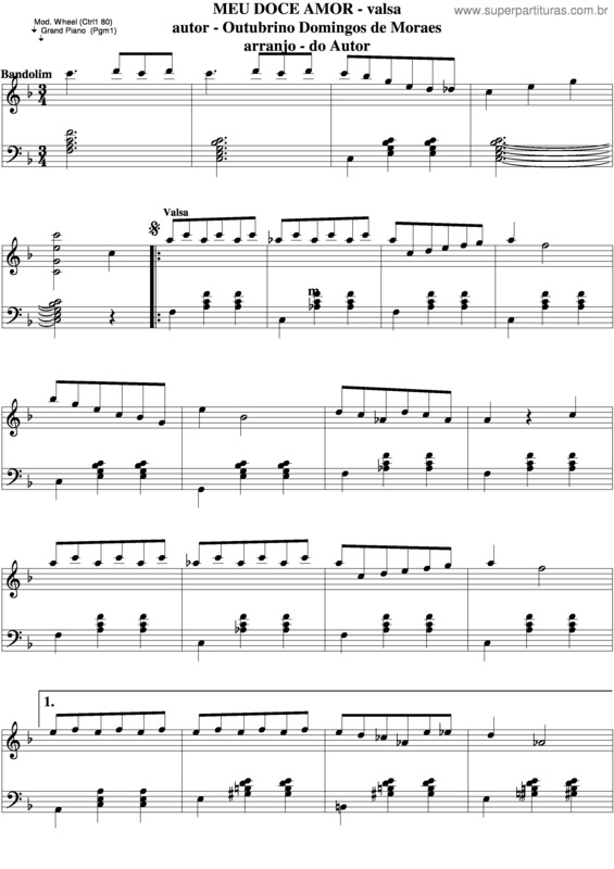 Partitura da música Meu Doce Amor v.3