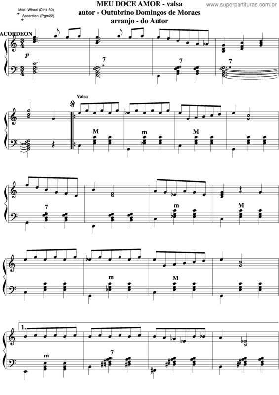 Partitura da música Meu Doce Amor