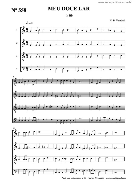 Partitura da música Meu Doce Lar v.2