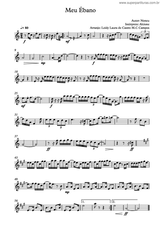 Partitura da música Meu Ébano v.16