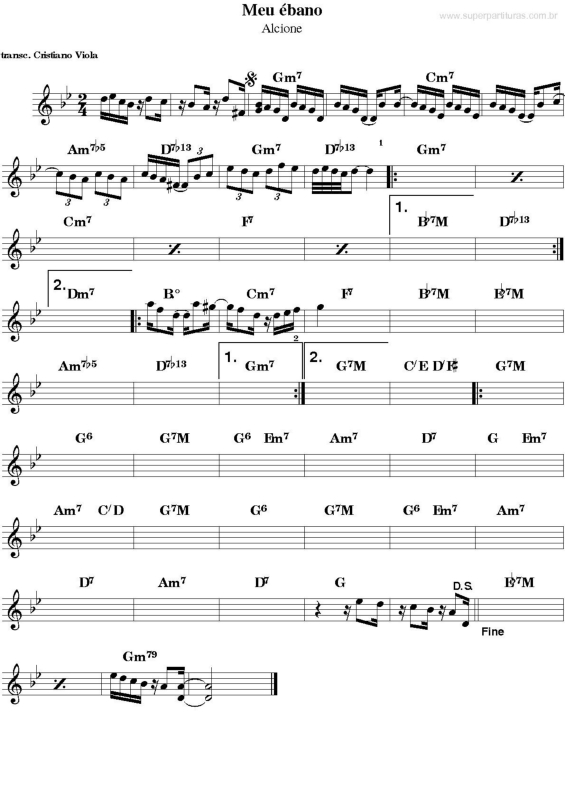 Partitura da música Meu Ébano