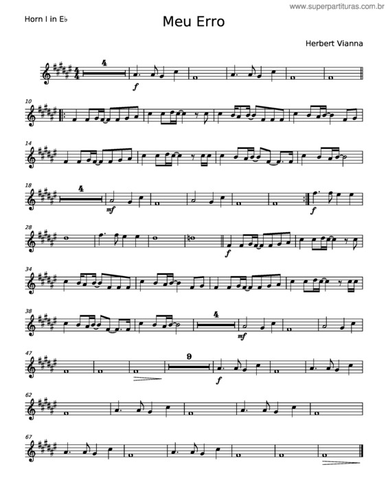 Partitura da música Meu Erro – Paralamas