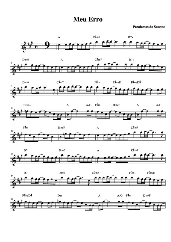 Partitura da música Meu Erro v.2