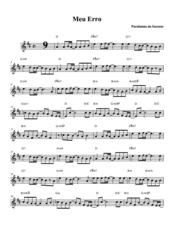 Partitura da música Meu Erro v.3