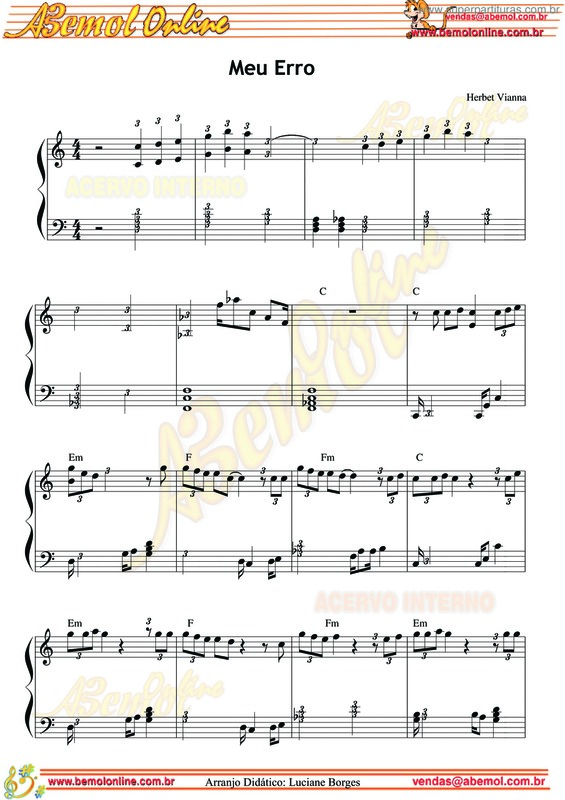 Partitura da música Meu Erro v.4