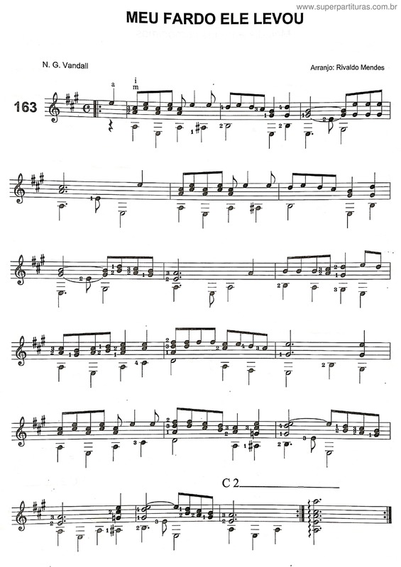 Partitura da música Meu Fardo Ele Levou v.2