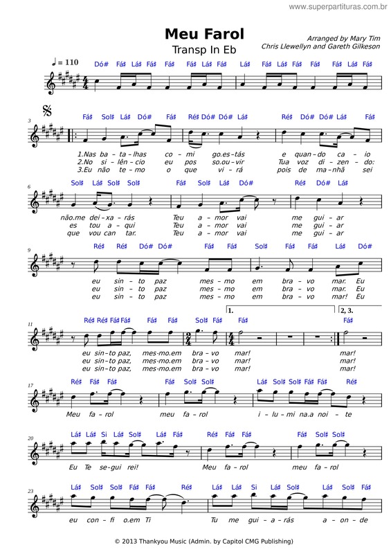 Partitura da música Meu Farol v.2