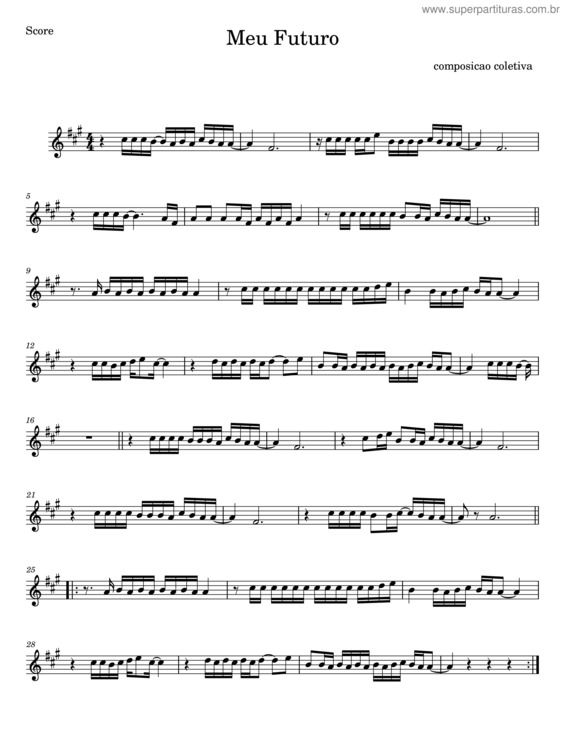 Partitura da música Meu Futuro