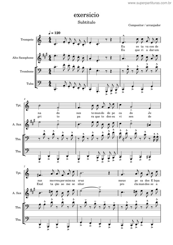 Partitura da música Meu Grito De Exaltação A Jesus!