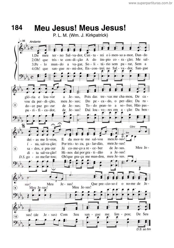 Partitura da música Meu Jesus! Meu Jesus!