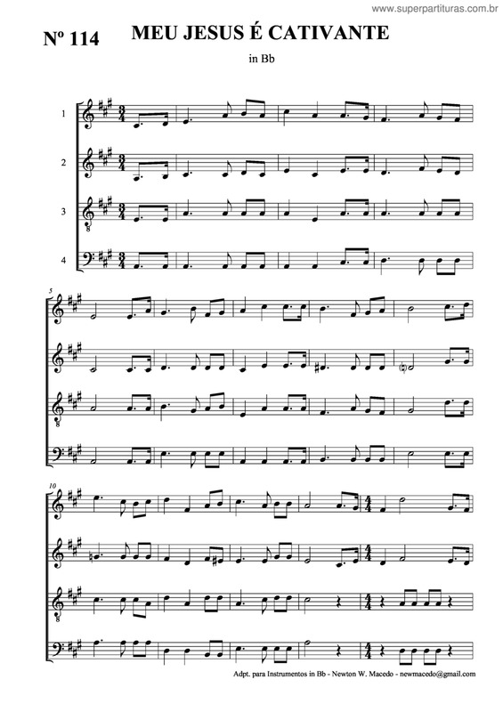 Partitura da música Meu Jesus É Cativante v.2