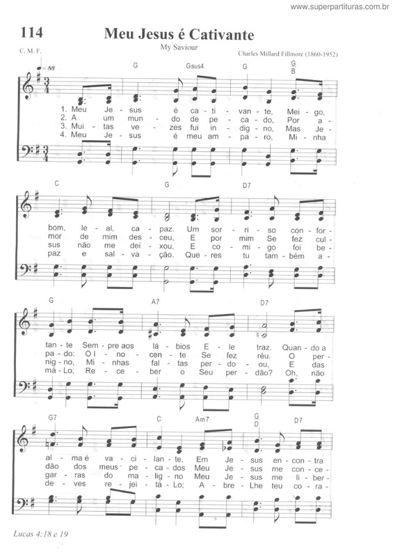 Partitura da música Meu Jesus É Cativante