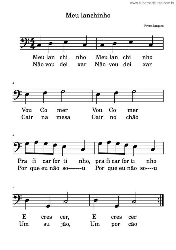 Partitura da música Meu Lanchinho