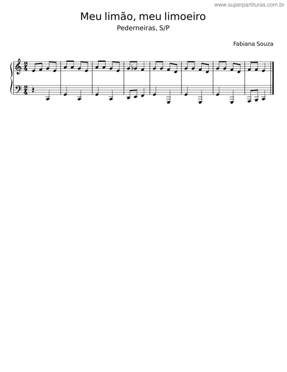Partitura da música Meu Limão, Meu Limoeiro v.4