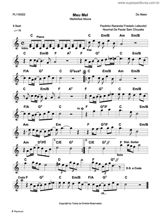 Partitura da música Meu Mel 2