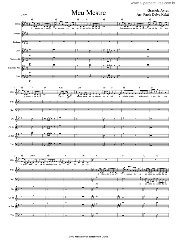 Partitura da música Meu Mestre