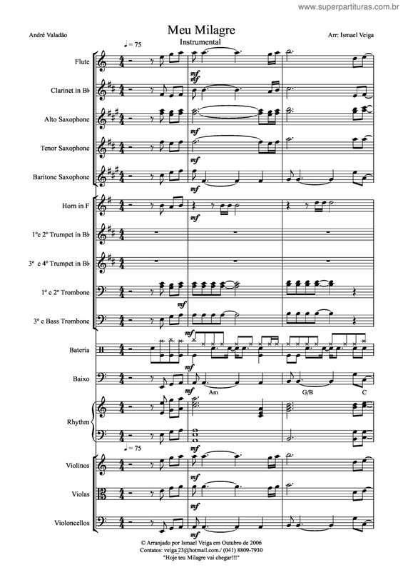 Partitura da música Meu Milagre