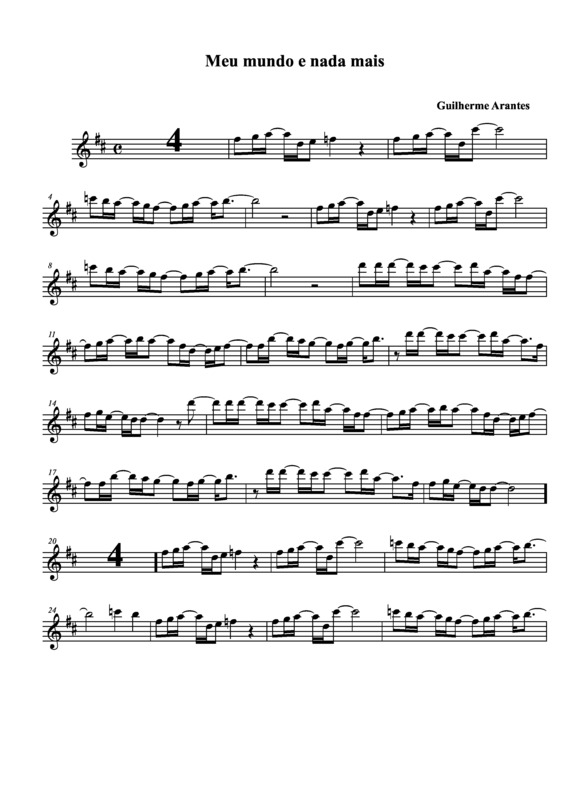 Partitura da música Meu Mundo e Nada Mais v.3