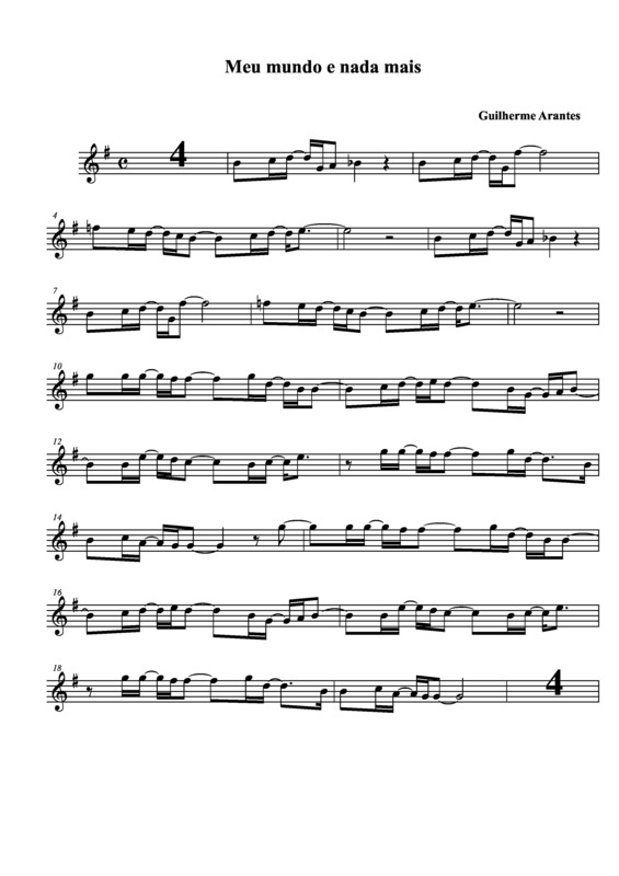 Partitura da música Meu Mundo e Nada Mais v.4