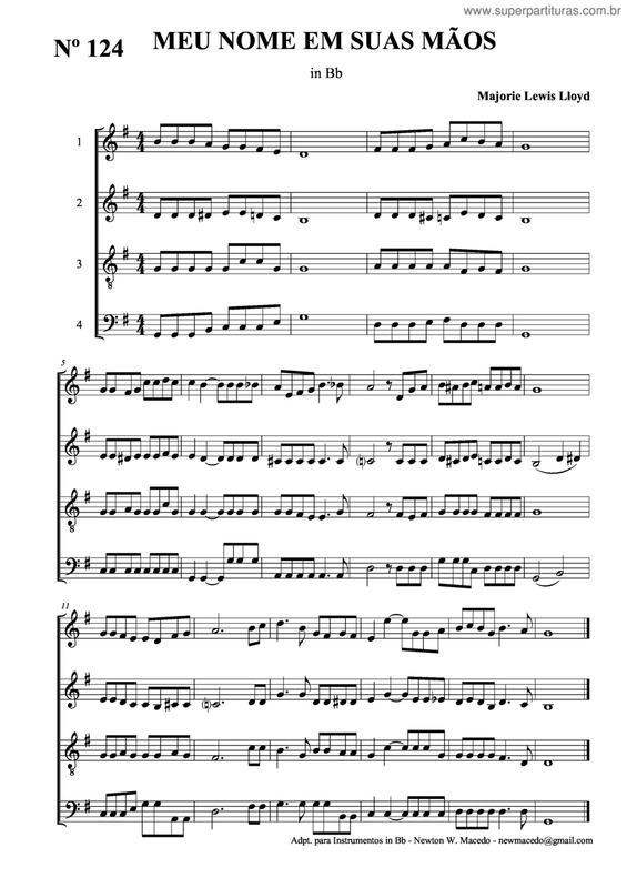 Partitura da música Meu Nome Em Suas Mãos v.2