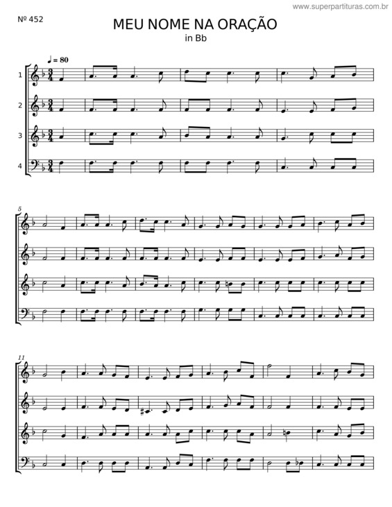 Partitura da música Meu Nome Na Oração v.2