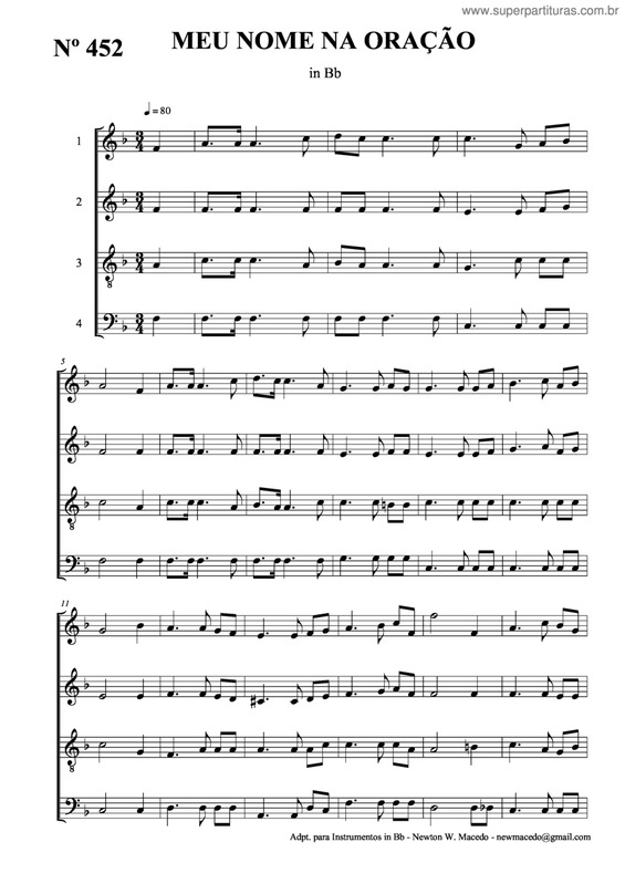 Partitura da música Meu Nome Na Oração