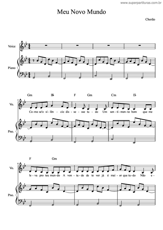 Partitura da música Meu Novo Mundo