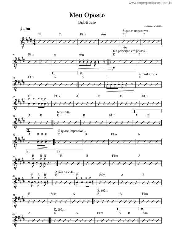 Partitura da música Meu Oposto