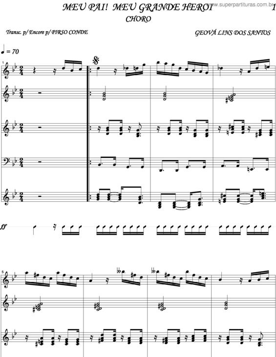 Partitura da música Meu Pai! Meu Grande Heroi