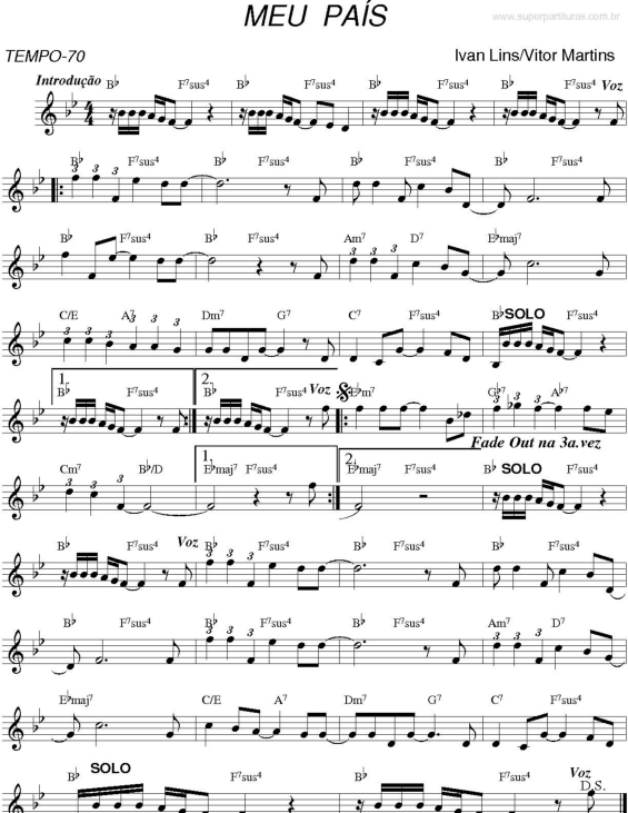 Partitura da música Meu País